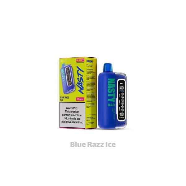 پاد یکبارمصرف نستی بلورزبری یخ 20000 پاف | Nasty 20000 Puffs Blue Razz Ice